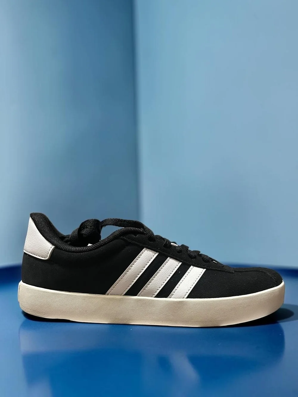 adidas Black Sneakers with White Stripes - Low Top Casual